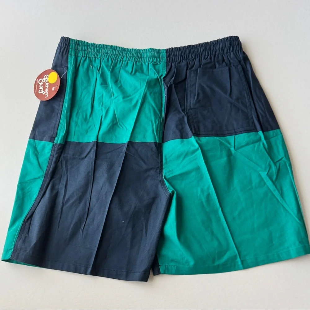 Southern Surf Mens Swim Trunks L Multicolor Color Block Mesh Lined 80s Vintage